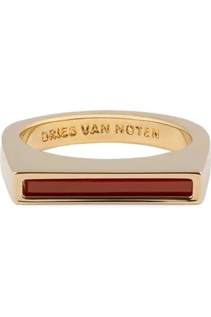 DRIES VAN NOTEN Anillo de sello con ojo de tigre