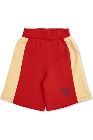 VERSACE Shorts con diseño de dos tonos y logo estampado