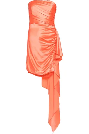 Michelle Mason Vestido corto strapless con diseño fruncido