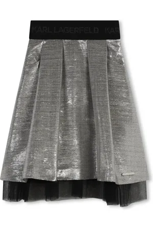 Karl Lagerfeld Falda plisada con efecto metalizado