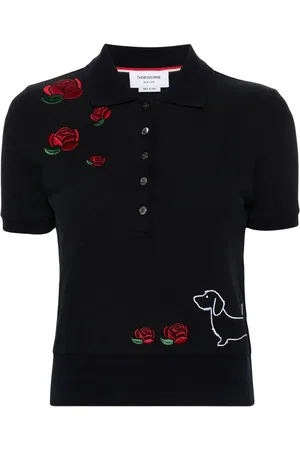Thom Browne Playera tipo polo con motivo bordado