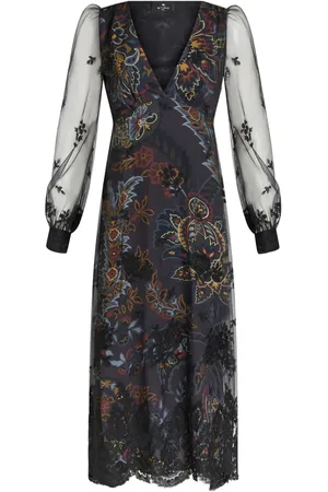 Etro Vestido largo Crepe de China