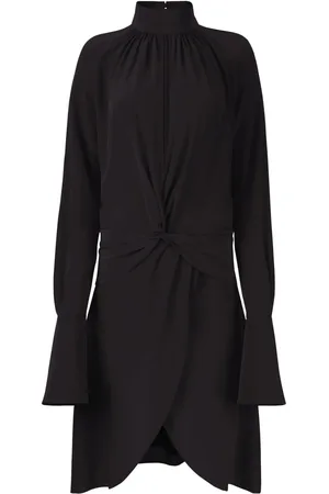 Nina Ricci Vestido de seda midi con cuello de tortuga