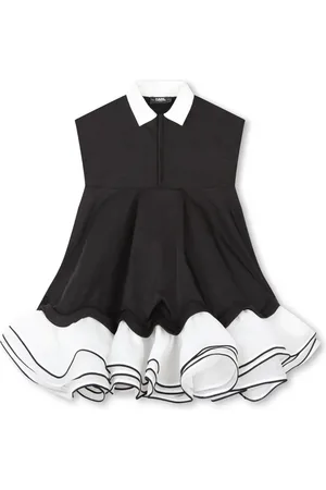 Karl Lagerfeld Vestido con diseño de dos tonos y volantes