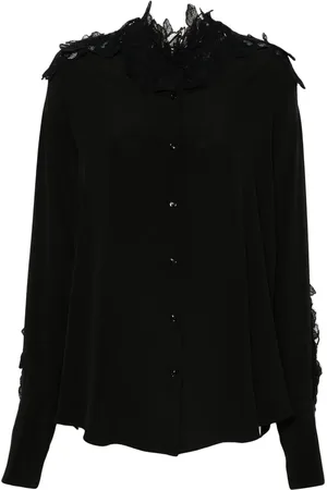 ERMANNO SCERVINO Camisa de seda con encaje floral