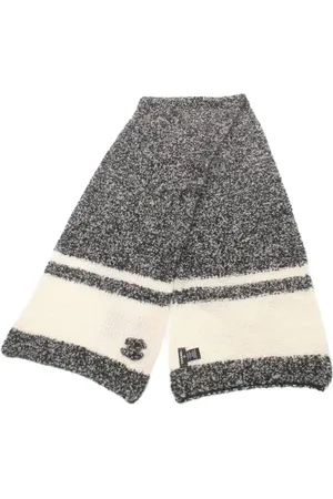CHANEL Mascada de cachemira con logo CC 1986-1988
