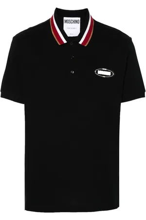 Moschino Playera tipo polo con detalle del logo engomado