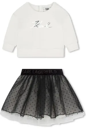 Karl Lagerfeld Set de falda estilo tutú y playera con logo