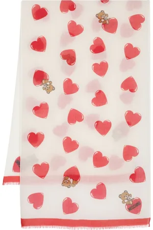 Moschino Bufanda con corazones estampados