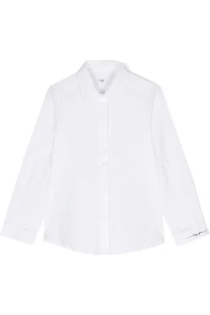 Il gufo Camisa de popelina con logo bordado