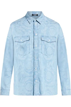 VERSACE Camisa de mezclilla con estampado Barocco
