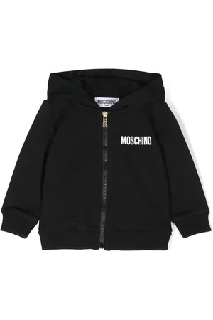 Moschino Hoodie con cierre y logo estampado