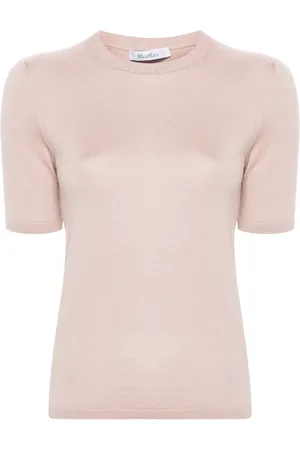 Max Mara Playera de tejido fino con cuello redondo
