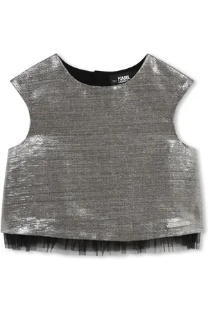 Karl Lagerfeld Top con efecto metalizado
