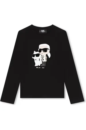 Karl Lagerfeld Playera manga larga con estampado Ikonik Karl