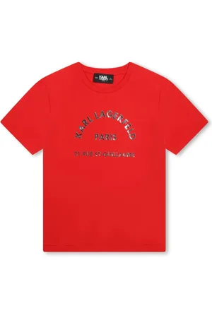 Karl Lagerfeld Playera con cuello redondo y logo estampado