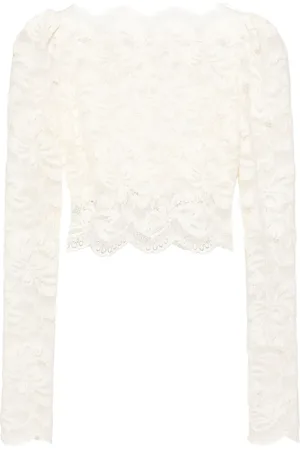 Paco rabanne Blusa de encaje corta