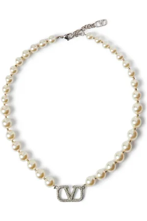 VALENTINO GARAVANI Collar con perlas y motivo VLogo Signature