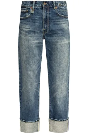 R13 Jeans rectos con tobillos vueltos