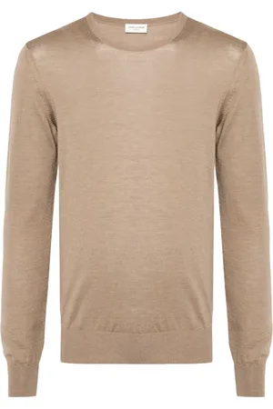 Saint Laurent Suéter de tejido fino con cuello redondo