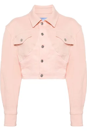 MUGLER Chamarra de mezclilla con parche del logo