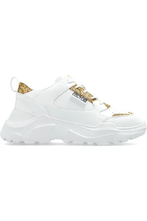 VERSACE Tenis con detalle de glitter y parche del logo