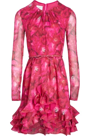 Giambattista Valli Vestido de seda georgette con estampado Rose Mania