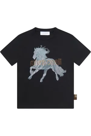 Roberto Cavalli Playera con caballo estampado