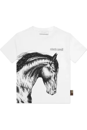 Roberto Cavalli Playera con caballo estampado