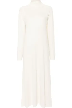 Jil Sander Vestido largo con diseño tejido y cuello de tortuga