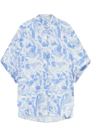 Stella McCartney Camisa de seda con lentes de sol estampadas