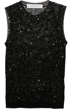 Golden Goose Top sin mangas con detalles de lentejuelas
