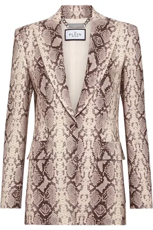 Philipp Plein Blazer satinado con estampado de piel de pitón