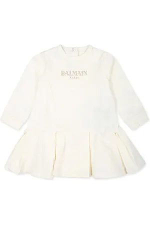 Balmain Vestido estilo sudadera con logo bordado