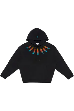 MARCELO BURLON Hoodie Collar Feathers