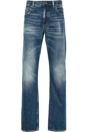 Saint Laurent Jeans rectos con efecto desgastado