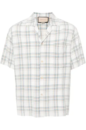 Gucci Camisa con parche del logo y motivo de cuadros