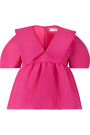 Nina Ricci Top de tafetán con cuello en V