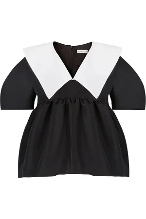 Nina Ricci Top de tafetán con cuello en v