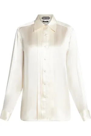 Tom Ford Camisa de seda con detalle de pliegues
