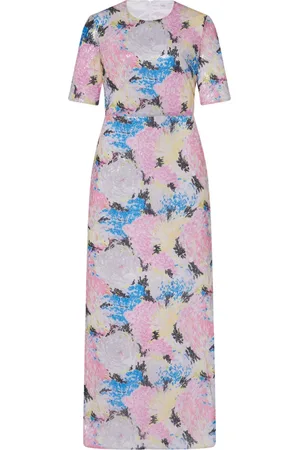 ROSETTA GETTY Vestido largo con lentejuelas y motivos florales