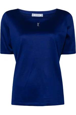 Saint Laurent Playera con logo y detalles strass