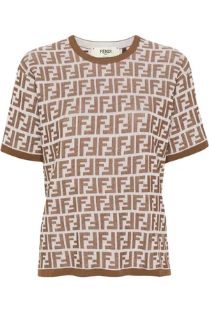 Fendi Playera de canalé con motivo FF