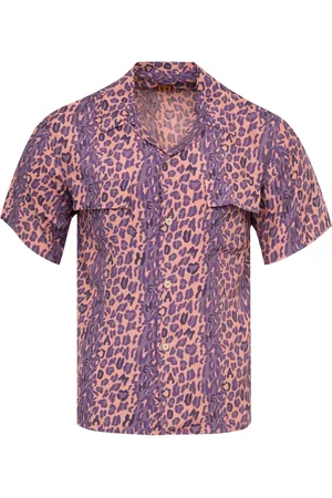 HUMAN MADE Camisa manga corta con estampado de leopardo