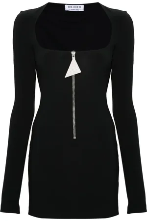 The Attico Vestido corto con cuello redondo