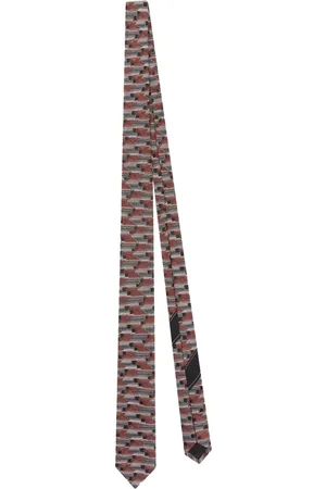 DRIES VAN NOTEN Corbata de seda con motivo en jacquard