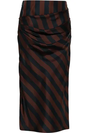 Fendi Falda midi con rayas Pequin