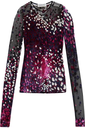 Lanvin Top semitransparente manga larga