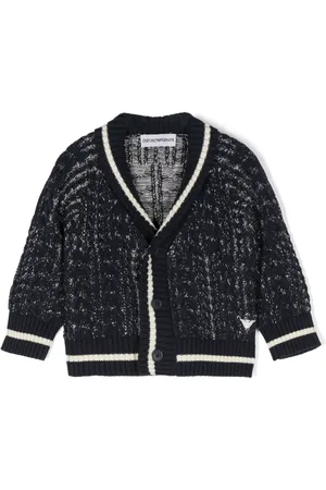 Emporio Armani Cárdigan tejido con logo bordado