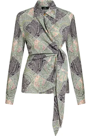 Etro Camisa con diseño cruzado y estampado patchwork